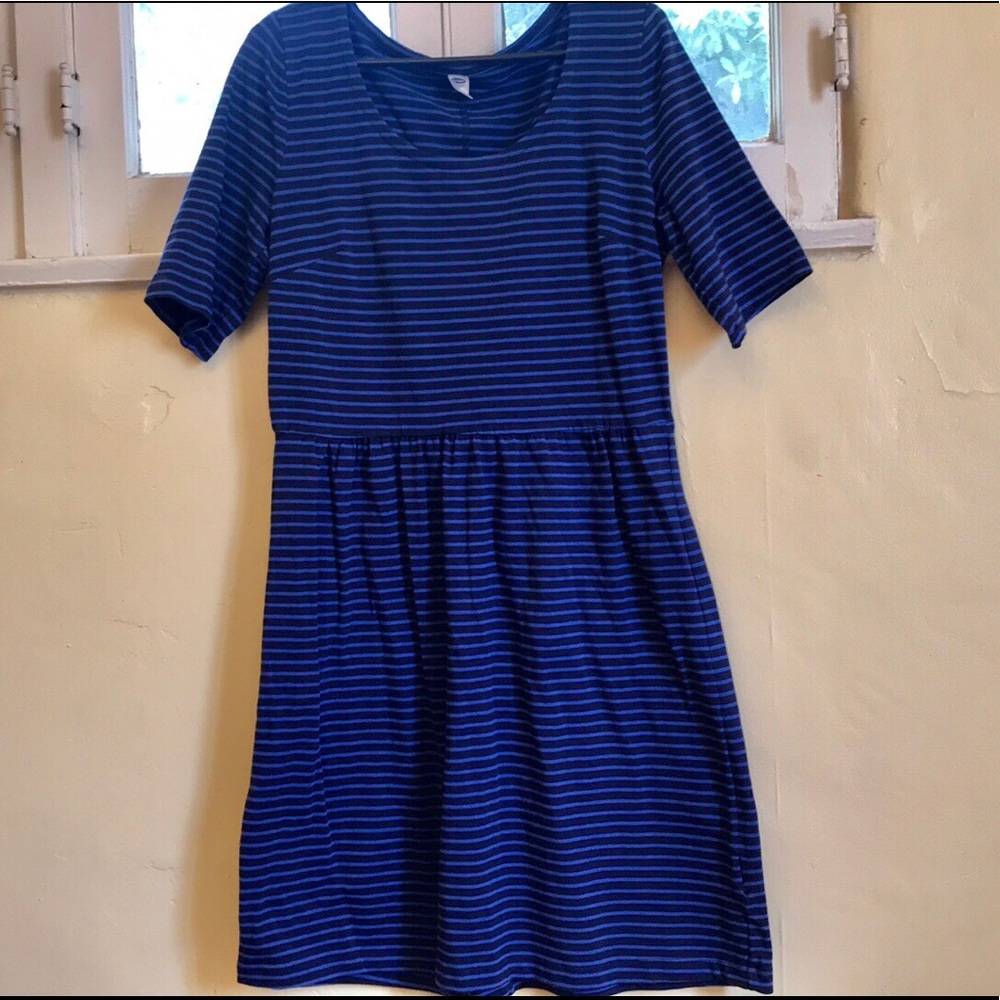 Old Navy blue and navy striped dress